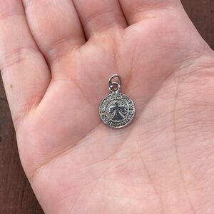 Vintage 925 Sterling Silver "Camp Se-Sa-Ma-Ca" Round Pendant Bracelet Charm